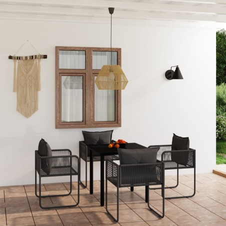 vidaXL Juego de comedor para jardín 5 piezas negro