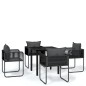 vidaXL Juego de comedor para jardín 5 piezas negro vidaXL Juego de comedor para jardín 5 piezas negro
