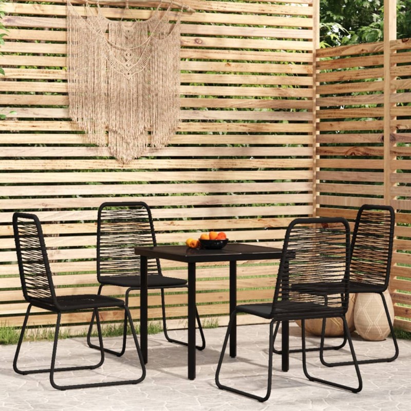 vidaXL Juego de comedor de jardín 5 piezas negro vidaXL Juego de comedor de jardín 5 piezas negro