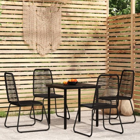 vidaXL Juego de comedor de jardín 5 piezas negro