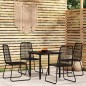 vidaXL Juego de comedor de jardín 5 piezas negro vidaXL Juego de comedor de jardín 5 piezas negro