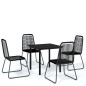 vidaXL Juego de comedor de jardín 5 piezas negro vidaXL Juego de comedor de jardín 5 piezas negro
