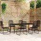 vidaXL Juego de comedor para jardín 7 piezas negro vidaXL Juego de comedor para jardín 7 piezas negro