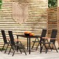 vidaXL Juego de comedor para jardín 5 piezas negro