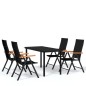 vidaXL Juego de comedor para jardín 5 piezas negro