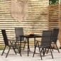vidaXL Juego de comedor para jardín 5 piezas negro vidaXL Juego de comedor para jardín 5 piezas negro