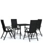 vidaXL Juego de comedor para jardín 5 piezas negro vidaXL Juego de comedor para jardín 5 piezas negro