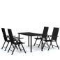 vidaXL Juego de comedor para jardín 5 piezas negro vidaXL Juego de comedor para jardín 5 piezas negro