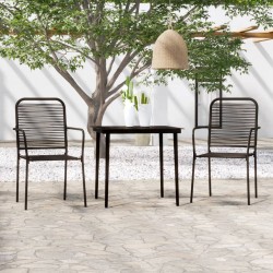 vidaXL Juego de comedor de jardín 3 piezas negro
