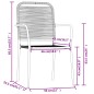 vidaXL Juego de comedor de jardín 3 piezas negro
