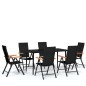 vidaXL Juego de comedor para jardín 7 piezas negro vidaXL Juego de comedor para jardín 7 piezas negro