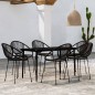 vidaXL Juego de comedor para jardín 7 piezas negro vidaXL Juego de comedor para jardín 7 piezas negro