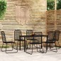 vidaXL Juego de comedor para jardín 7 piezas negro