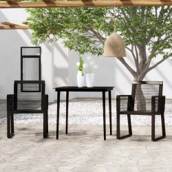 vidaXL Juego de comedor para jardín 3 piezas negro