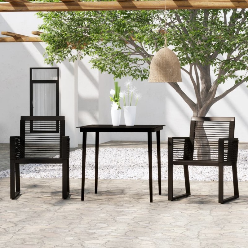 vidaXL Juego de comedor para jardín 3 piezas negro vidaXL Juego de comedor para jardín 3 piezas negro