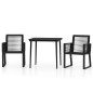 vidaXL Juego de comedor para jardín 3 piezas negro vidaXL Juego de comedor para jardín 3 piezas negro