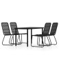 vidaXL Juego de comedor de jardín 5 piezas negro vidaXL Juego de comedor de jardín 5 piezas negro