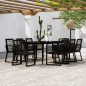 vidaXL Juego de comedor de jardín 9 piezas negro vidaXL Juego de comedor de jardín 9 piezas negro