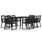 vidaXL Juego de comedor de jardín 9 piezas negro vidaXL Juego de comedor de jardín 9 piezas negro
