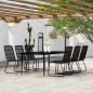 vidaXL Juego de comedor de jardín 7 piezas negro vidaXL Juego de comedor de jardín 7 piezas negro