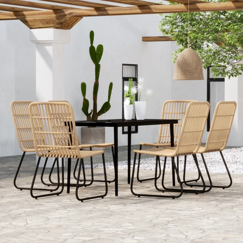vidaXL Juego de comedor de jardín 7 piezas color roble vidaXL Juego de comedor de jardín 7 piezas color roble
