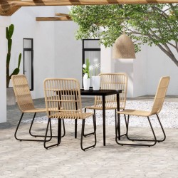 vidaXL Juego de comedor para jardín 5 piezas color roble