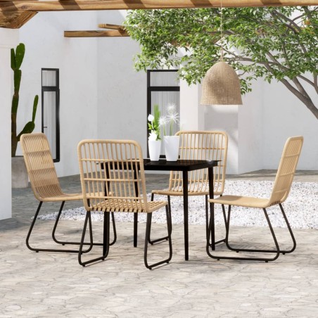 vidaXL Juego de comedor para jardín 5 piezas color roble