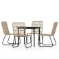 vidaXL Juego de comedor para jardín 5 piezas color roble vidaXL Juego de comedor para jardín 5 piezas color roble