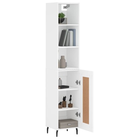 vidaXL Aparador alto madera contrachapada blanco 34,5x34x180 cm