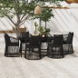 vidaXL Juego de comedor de jardín 7 piezas con cojines negro vidaXL Juego de comedor de jardín 7 piezas con cojines negro