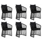 vidaXL Juego de comedor de jardín 7 piezas con cojines negro vidaXL Juego de comedor de jardín 7 piezas con cojines negro