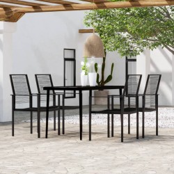 vidaXL Juego de comedor para jardín 5 piezas negro