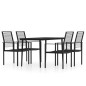 vidaXL Juego de comedor para jardín 5 piezas negro vidaXL Juego de comedor para jardín 5 piezas negro