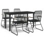 vidaXL Juego de comedor de jardín 5 piezas ratán PVC negro vidaXL Juego de comedor de jardín 5 piezas ratán PVC negro