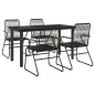 vidaXL Juego de comedor de jardín 5 piezas ratán PVC negro vidaXL Juego de comedor de jardín 5 piezas ratán PVC negro