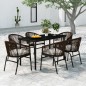 vidaXL Juego de comedor de jardín 7 piezas marrón vidaXL Juego de comedor de jardín 7 piezas marrón