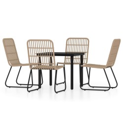 vidaXL Juego de comedor para jardín 5 piezas color roble