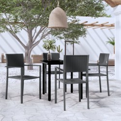 vidaXL Juego de comedor para jardín 5 piezas negro