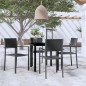 vidaXL Juego de comedor para jardín 5 piezas negro vidaXL Juego de comedor para jardín 5 piezas negro