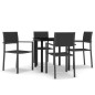 vidaXL Juego de comedor para jardín 5 piezas negro vidaXL Juego de comedor para jardín 5 piezas negro