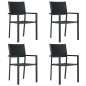 vidaXL Juego de comedor para jardín 5 piezas negro vidaXL Juego de comedor para jardín 5 piezas negro