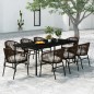 vidaXL Juego de comedor de jardín 9 piezas marrón vidaXL Juego de comedor de jardín 9 piezas marrón