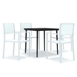 vidaXL Juego de comedor de jardín de 5 piezas blanco