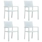 vidaXL Juego de comedor de jardín de 5 piezas blanco