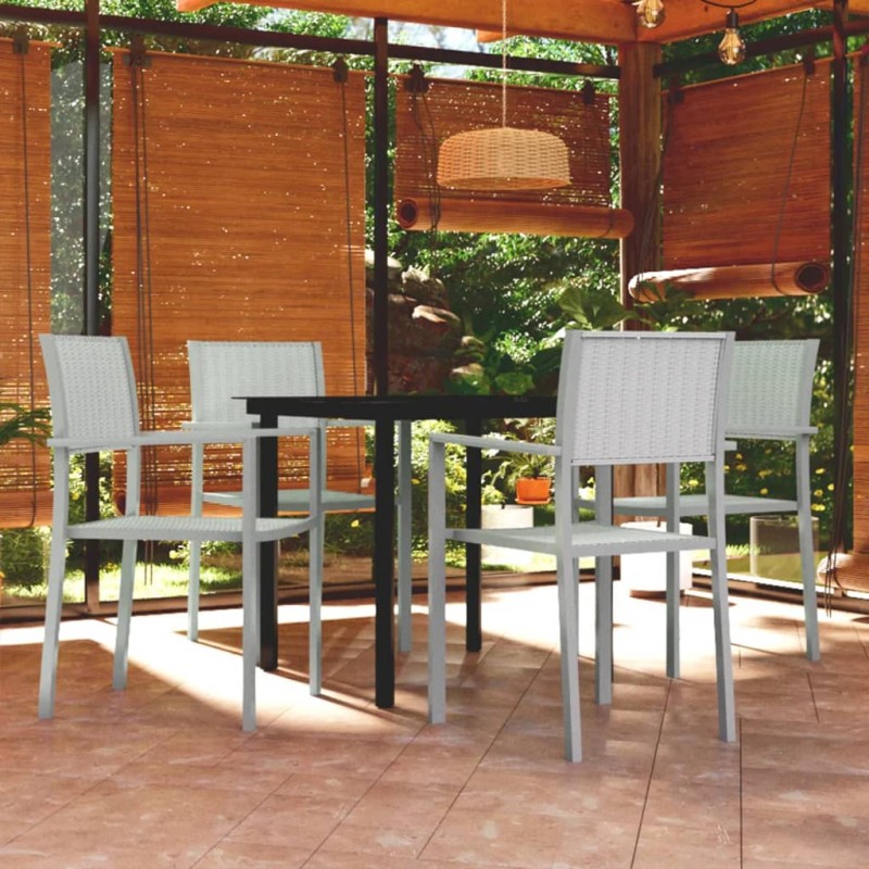vidaXL Juego de comedor de jardín de 5 piezas blanco vidaXL Juego de comedor de jardín de 5 piezas blanco
