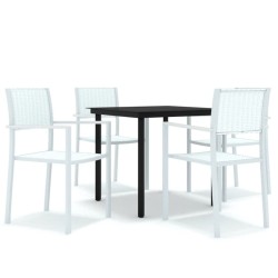 vidaXL Juego de comedor de jardín de 5 piezas blanco