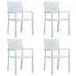 vidaXL Juego de comedor de jardín de 5 piezas blanco vidaXL Juego de comedor de jardín de 5 piezas blanco