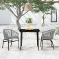 vidaXL Juego de comedor de jardín 3 piezas gris vidaXL Juego de comedor de jardín 3 piezas gris