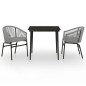 vidaXL Juego de comedor de jardín 3 piezas gris vidaXL Juego de comedor de jardín 3 piezas gris