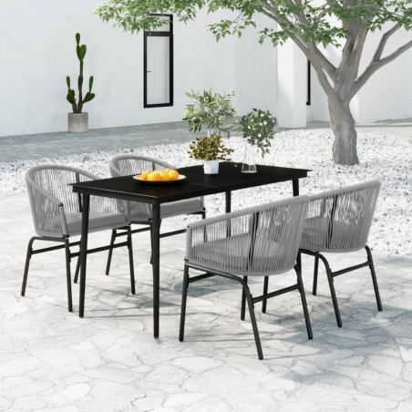 vidaXL Juego de comedor para jardín 5 piezas ratán sintético gris